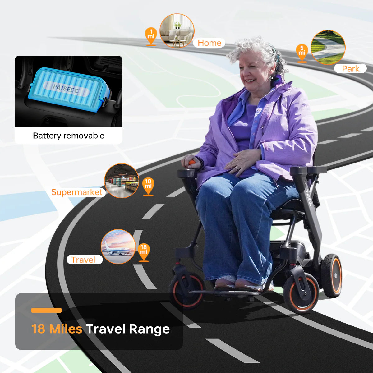 Paiseec 2-in-1 Electric Wheelchair W1-Geeked Rehab